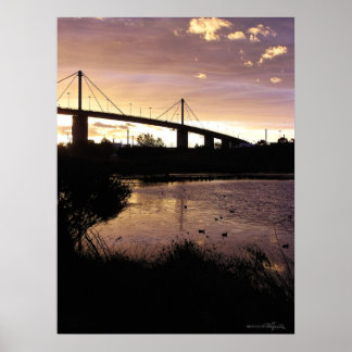 Póster Cielos de sol en el puente Westgate Bridge, Poster