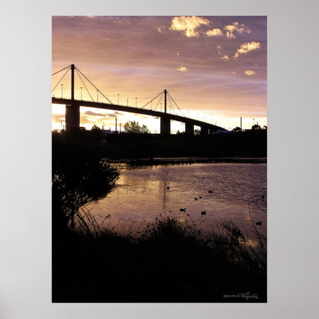 Póster Cielos de sol en el puente Westgate Bridge, Poster (Frente)