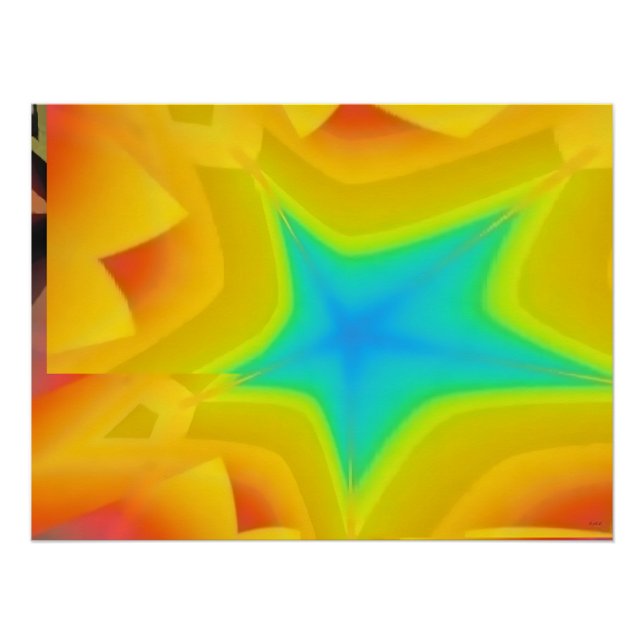 Póster Cielos dorados - Arte abstracto de Ken Gage (Anverso)