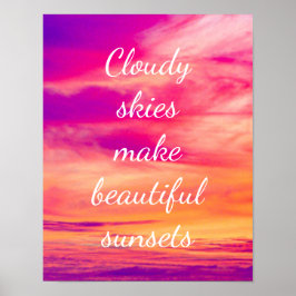 Póster Cielos nublados hacen hermosos atardeceres