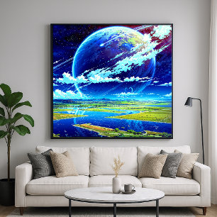 Póster Cielos planetarios - Estilo de Ilustracion exótico