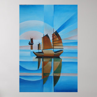 Póster Cielos suaves, mares ceruleanos y basura cubista