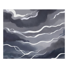 Póster Cielos tormentosos | Tarjeta de acuarela oscura