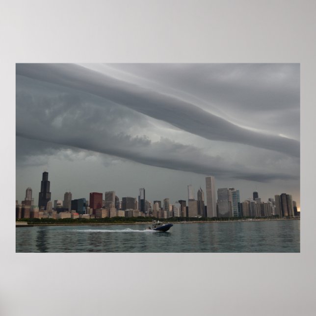 Póster Cielos turbulentos sobre Chicago (Frente)