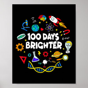 Póster Ciencia 100 días estudiantes más brillantes feliz