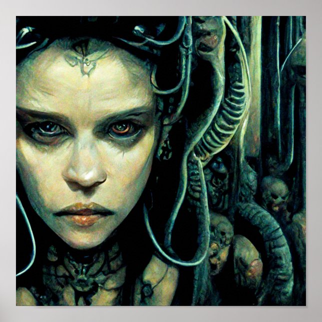 Póster Ciencia Chica de tecnología alienígena ficción (Frente)