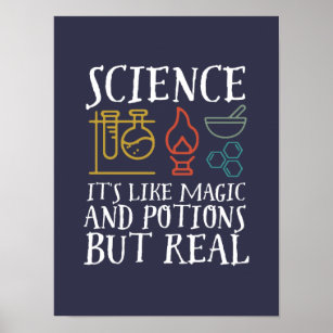 Póster Ciencia como magia y poción Geek Nerd Scientist