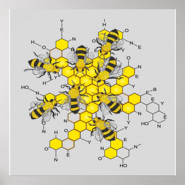Póster Ciencia de la miel y las abejas | regalo para el a (Frente)