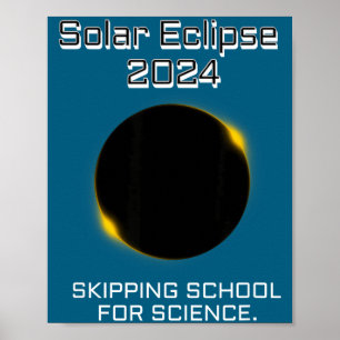 Póster Ciencia divertida de eclipse solar saltándose la e