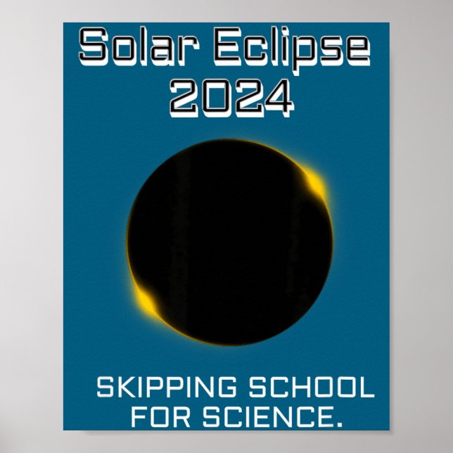 Póster Ciencia divertida de eclipse solar saltándose la e (Frente)