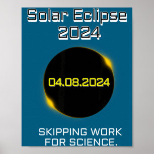 Póster Ciencia divertida del eclipse solar para faltar al