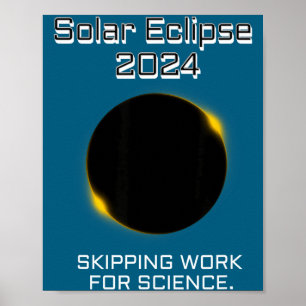 Póster Ciencia divertida del eclipse solar para faltar al