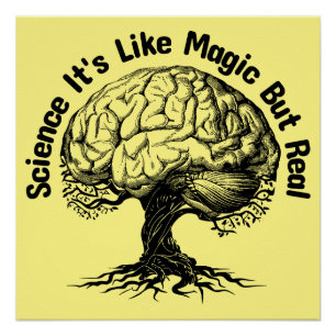 Póster ciencia es como magia pero real