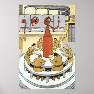 Póster Ciencia Ficción Vintage, científicos de laboratori