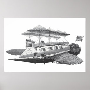 Póster Ciencia Ficción Vintage Steampunk Eclipse de Dirig