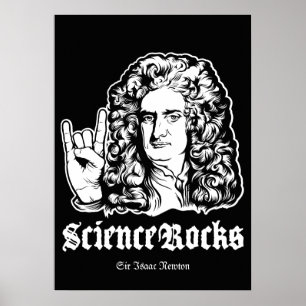 Póster Ciencia Rocks Sir Isaac Newton Poster