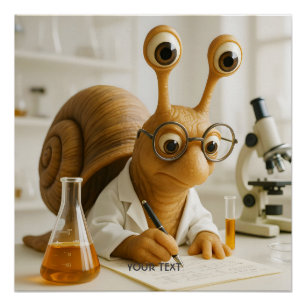 Póster Científico de caracol famoso de fantasía lindo 