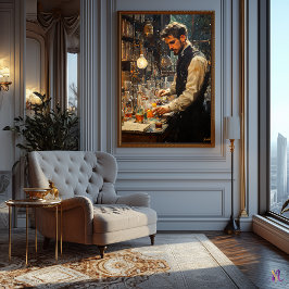 Póster Científico impresionista en un laboratorio de cose