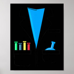 Póster Científico loco disfraz Nerd Química ciencia diver