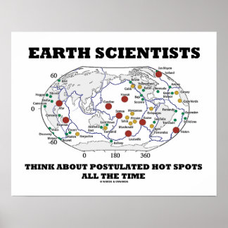 Póster Científicos de la Tierra Piensan En Puntos Calient