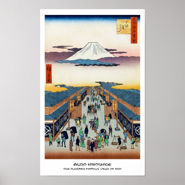 Póster Ciento de famosas vistas de Edo Ando Hiroshige (Frente)