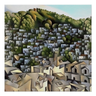 Póster Cientos De Casas Kayakoy Fethiye Pintura