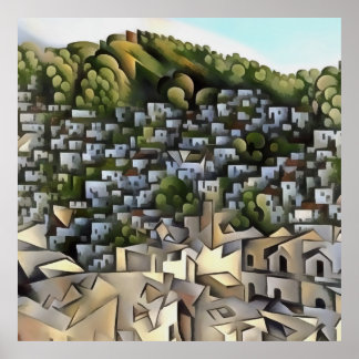 Póster Cientos De Casas Kayakoy Fethiye Pintura