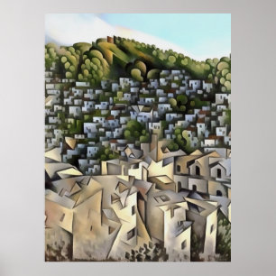 Póster Cientos De Casas Kayakoy Fethiye Pintura