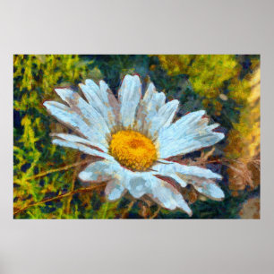 Póster Cierre artístico de una flor marguerita