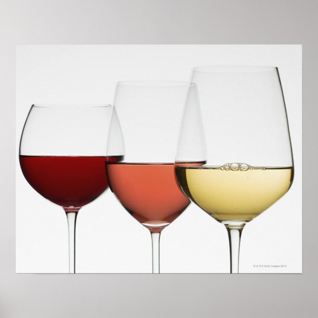 Póster Cierre de copas de diferentes vinos (Frente)