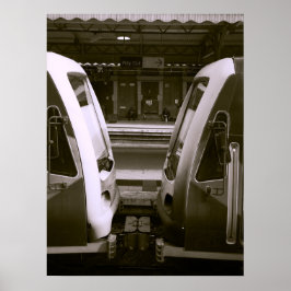 Póster Cierre de dos trenes en la plataforma de estacione