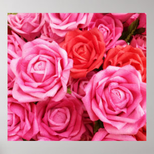 Póster Cierre de fondo artificial de rosa roja