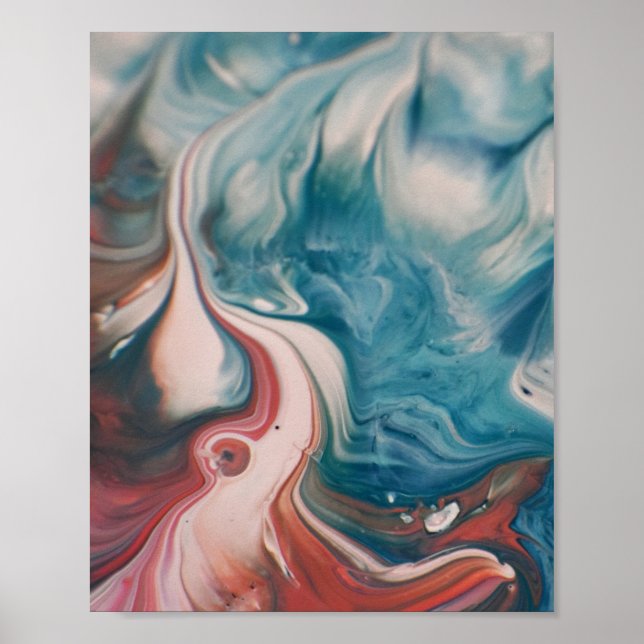 Póster Cierre de foto de Water Marbling Paint (Frente)