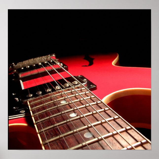 Póster Cierre de guitarra eléctrica - Rojo original (Frente)