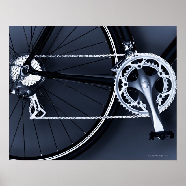 Póster Cierre de la cadena de bicicletas, del pedal y de  (Frente)