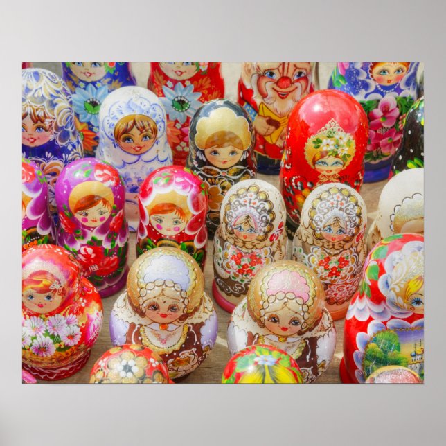 Póster Cierre de las muñecas anidadas rusas tradicionales (Frente)