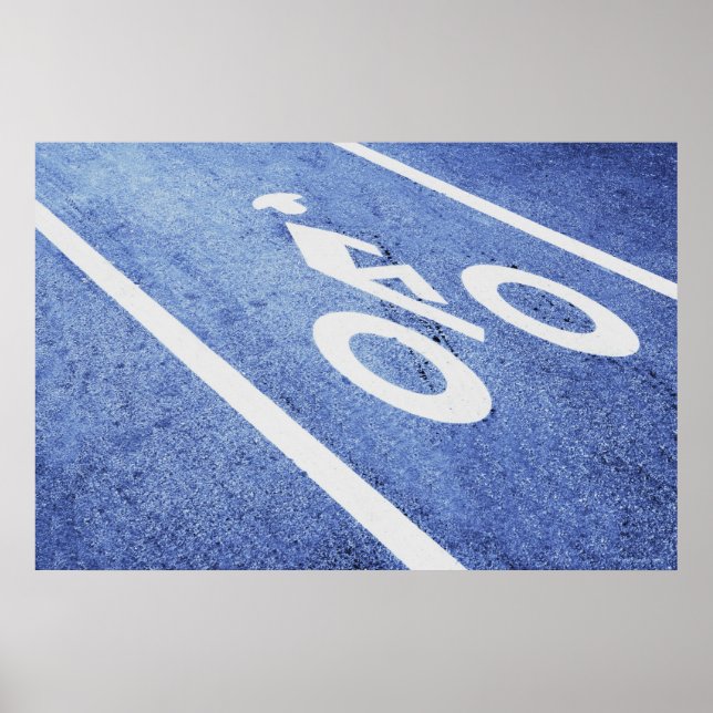 Póster Cierre de un cartel de bicicleta en la carretera (Frente)
