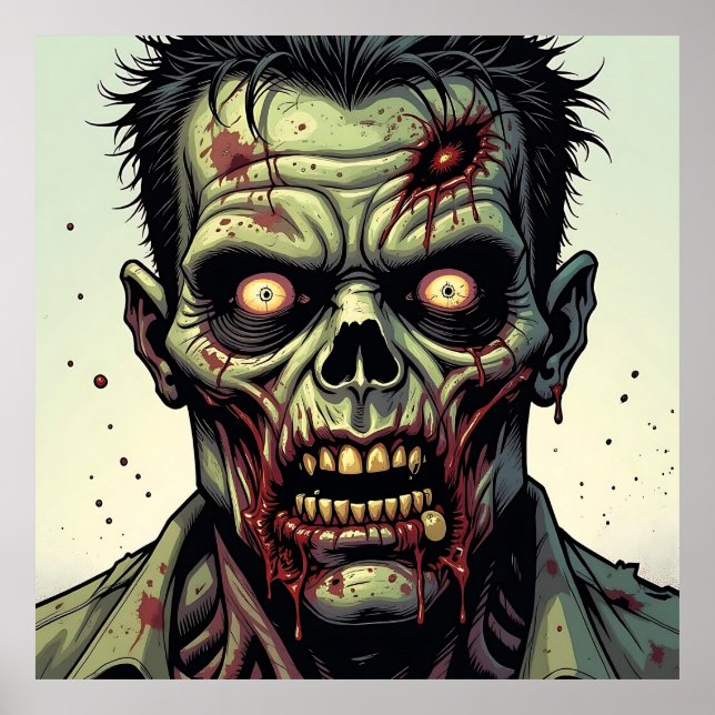 Póster Cierre de una Halloween de Pop Art Zombie (Frente)