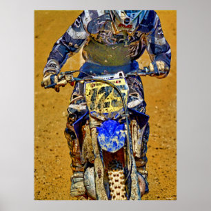 Póster Cierre del Campeón de Carreras Motocross Dirt-Bike