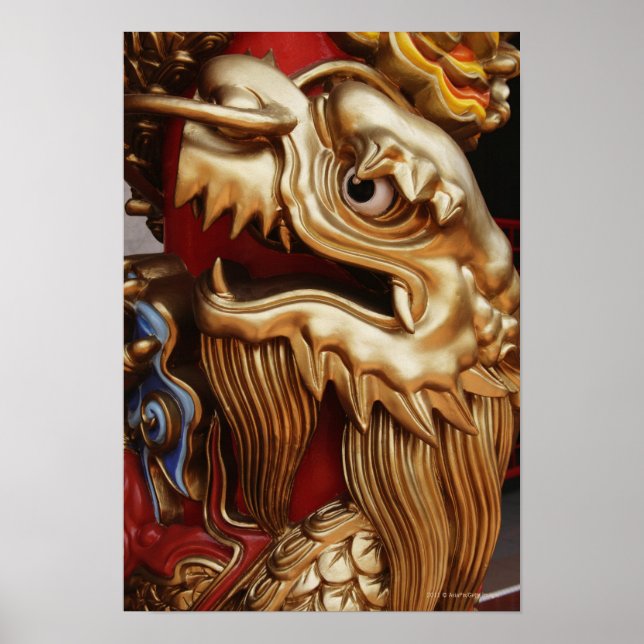 Póster Cierre del dragón de oro sobre el pilar del templo (Frente)