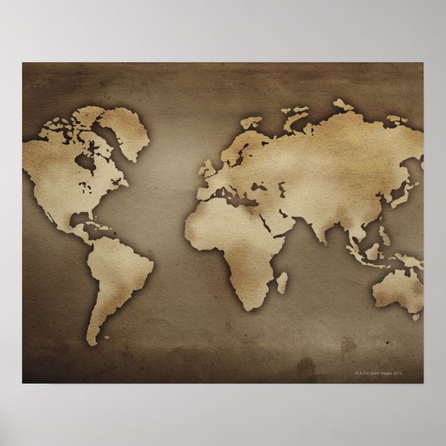 Póster Cierre del mapa del mundo antiguo 4 (Frente)