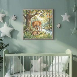 Póster Cierva Madre y su Cria Vivero