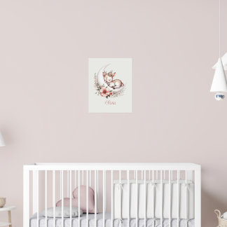 Póster Cierva Personalizada de Bebé Niña