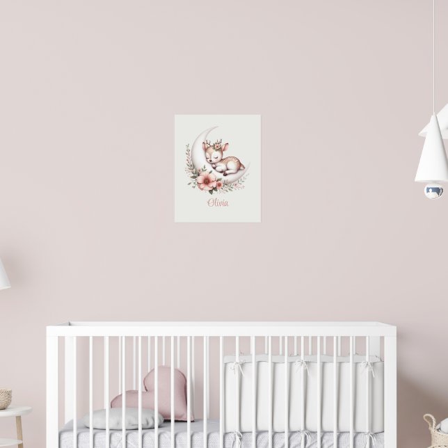 Póster Cierva Personalizada de Bebé Niña (Guardería 2)