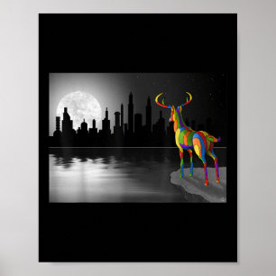 Póster Ciervo a la Luz de la Luna Protección Ambiental An