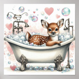 Póster Ciervo de Baño de Burbujas
