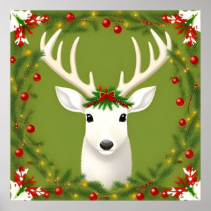 Póster Ciervo de Navidad adorable