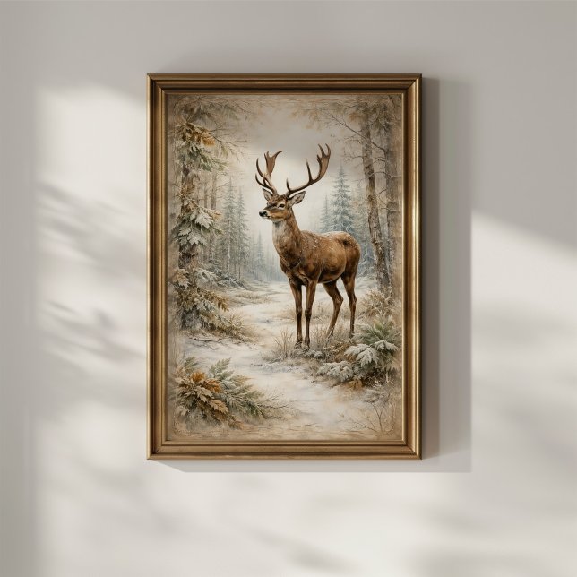 Póster Ciervo del Bosque Invernal (Subido por el creador)