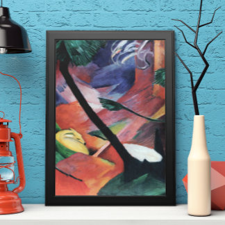 Póster Ciervo en el bosque II de Franz Marc; Reh im Walde