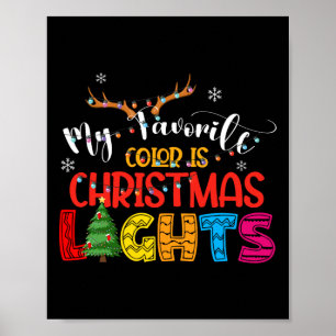 Póster Ciervo Mi color favorito es Luces de Navidad Feliz